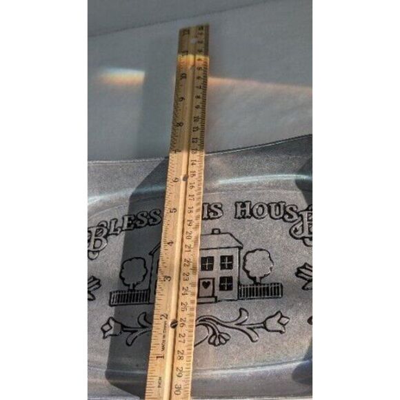 Wilton Armetale 'BLESS THIS HOUSE' Serving Tray/Bread-Pewter Metalware w/Tags - Picture 10 of 11